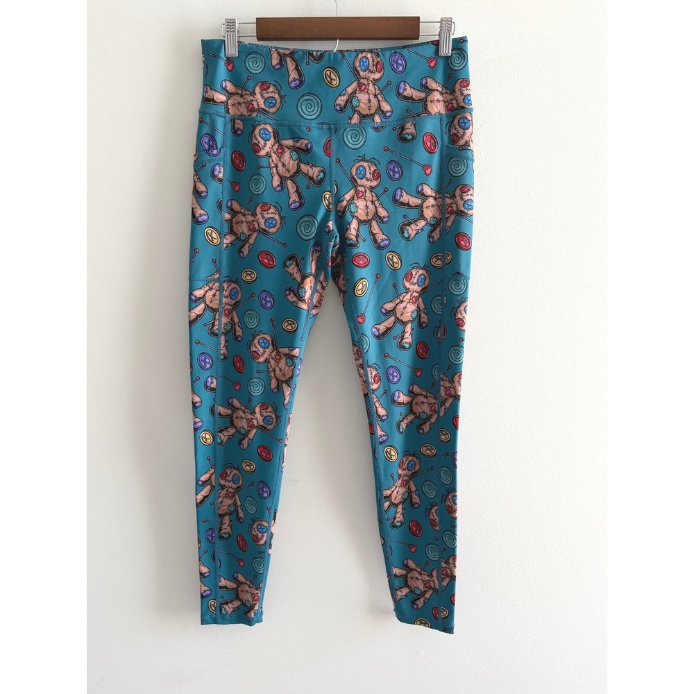 Constantly Varied Gear CVG Voodoo Doll Leggings Teal Large Pockets Squat Proof